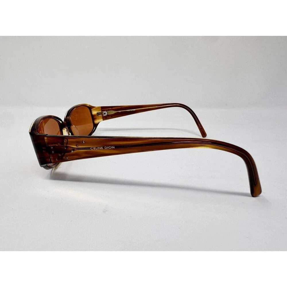 Celine Dion CD5038 Eyeglass Frames Only Brown Tortoise Rectangle